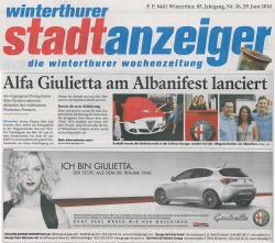 Alfa Giulietta am Albanifest lanciert