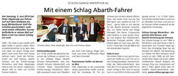 Mit einem Schlag Abarth-Fahrer