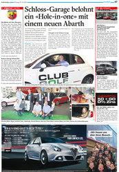 Schloss-Garage belohnt ein Hole-in-one mit einem neuen Abarth