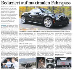Reduziert auf maximalen Fahrspass