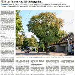 Nach 120 Jahren wird die Linde gefällt
